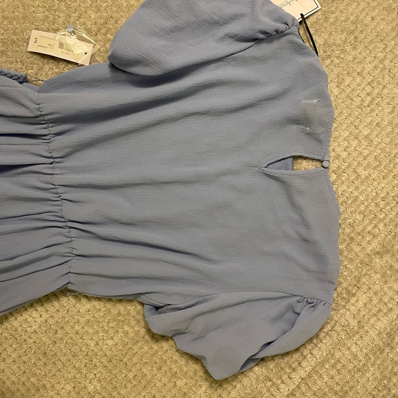 Premier Adore Chambray pastel blue, fit & flare flowy dress. braided waist  NWT - Picture 5 of 5